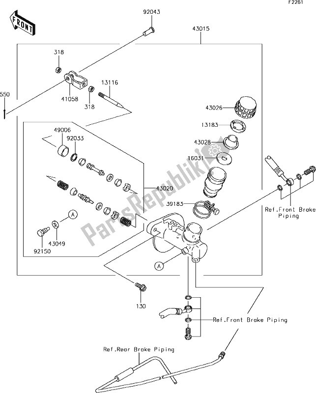 Tutte le parti per il 41 Master Cylinder del Kawasaki KAF 400 Mule SX 4X4 XC 2019