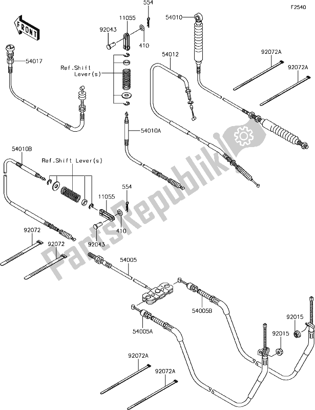 Tutte le parti per il 49 Cables del Kawasaki KAF 400 Mule SX 4X4 XC 2019