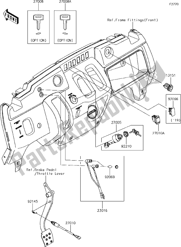 Tutte le parti per il 54 Ignition Switch del Kawasaki KAF 400 Mule SX 4X4 XC 2019