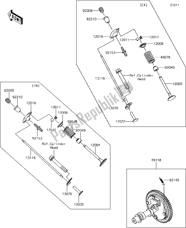 Tutte le parti per il 6 Valve(s)/camshaft(s) del Kawasaki KAF 400 Mule SX 4X4 XC 2019