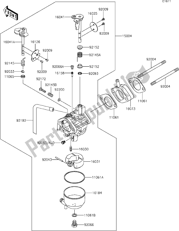 All parts for the 16 Carburetor of the Kawasaki KAF 400 Mule SX 4X4 XC 2020