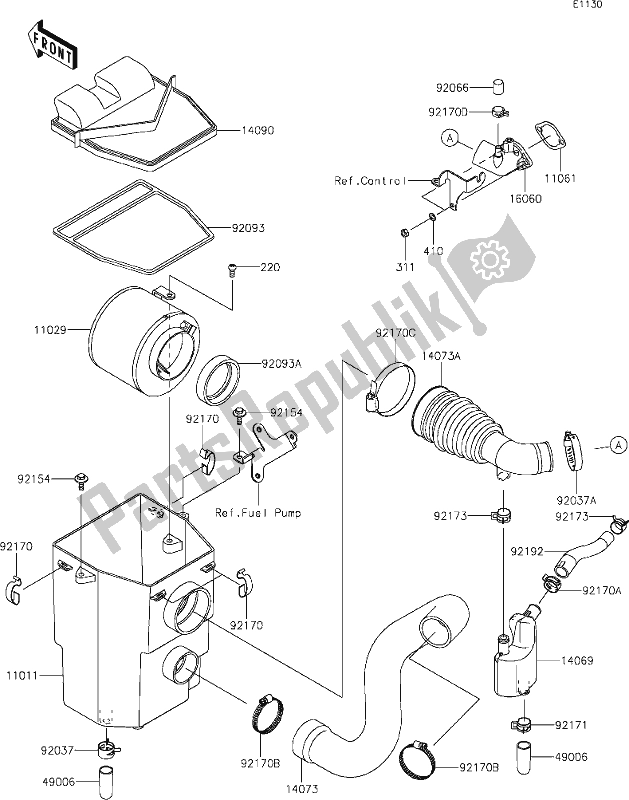 All parts for the 2 Air Cleaner of the Kawasaki KAF 400 Mule SX 4X4 XC 2020