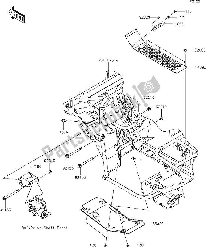 Todas as partes de 26 Engine Mount do Kawasaki KAF 400 Mule SX 4X4 XC 2020