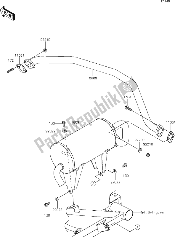 Wszystkie części do 3 Muffler(s) Kawasaki KAF 400 Mule SX 4X4 XC 2020