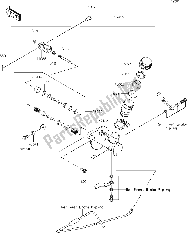 All parts for the 38 Master Cylinder of the Kawasaki KAF 400 Mule SX 4X4 XC 2020