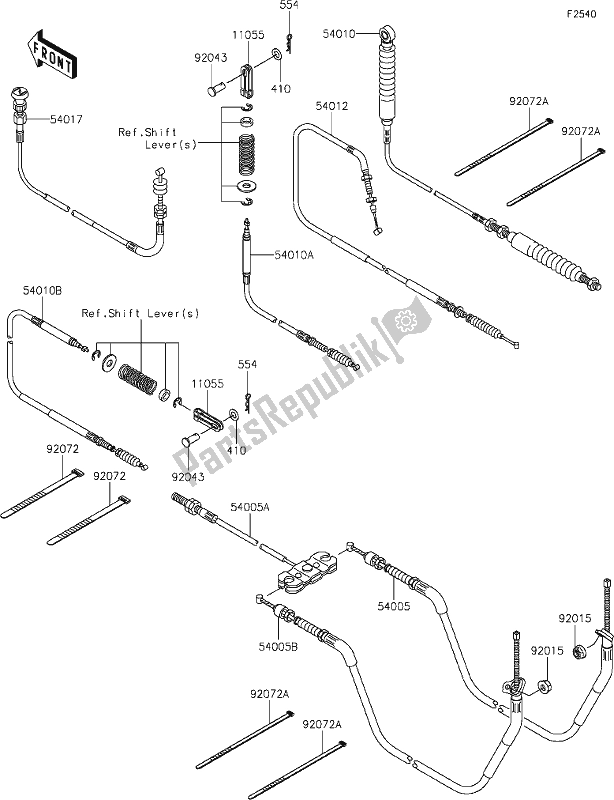 All parts for the 46 Cables of the Kawasaki KAF 400 Mule SX 4X4 XC 2020