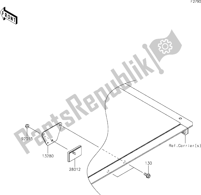 All parts for the 52 Reflectors of the Kawasaki KAF 400 Mule SX 4X4 XC 2020