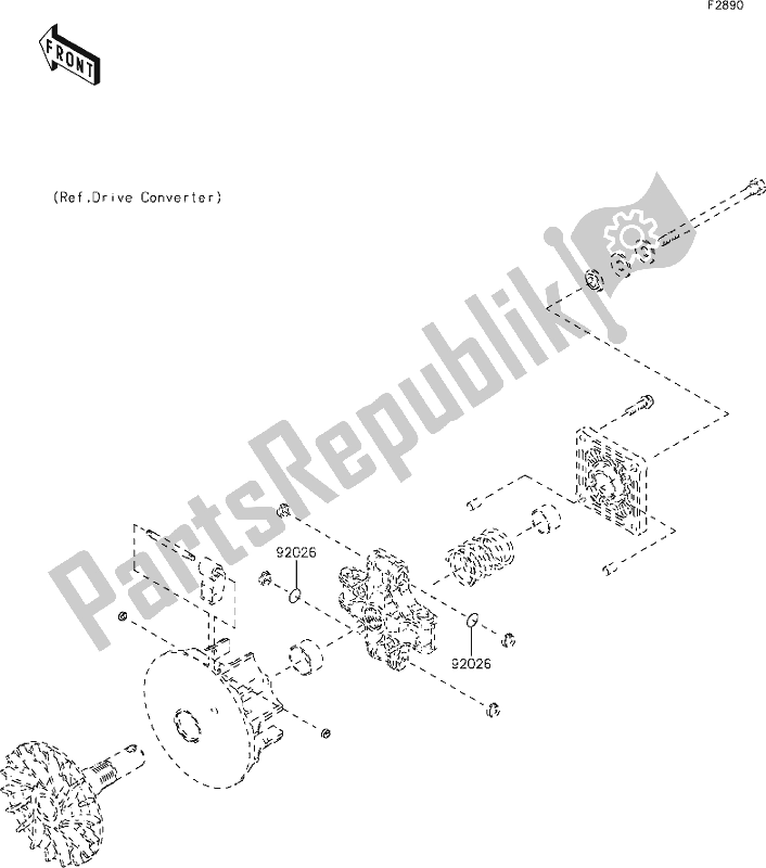 All parts for the 56 Optional Parts(engine) of the Kawasaki KAF 400 Mule SX 4X4 XC 2020