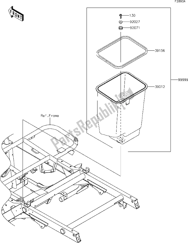 All parts for the 57 Optional Parts(frame) of the Kawasaki KAF 400 Mule SX 4X4 XC 2020