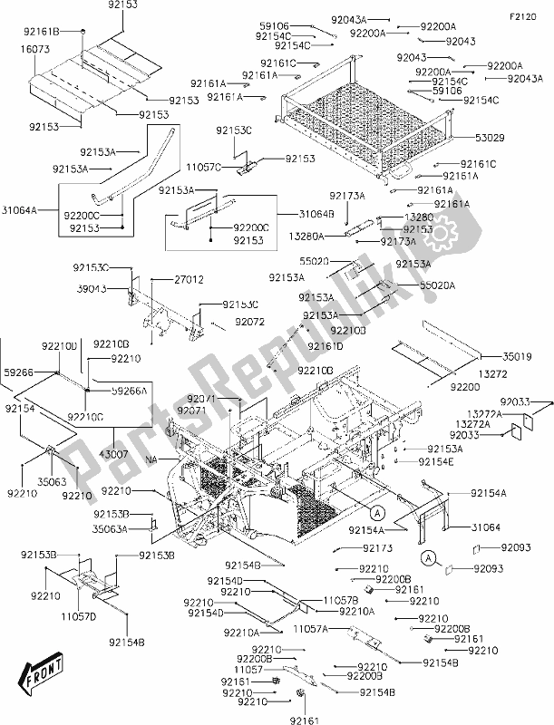 All parts for the 17 Frame of the Kawasaki KAF 700 Mule Pro-mx 2019