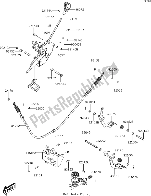 Alle onderdelen voor de 24 Brake Pedal/throttle Lever van de Kawasaki KAF 700 Mule Pro-mx 2019