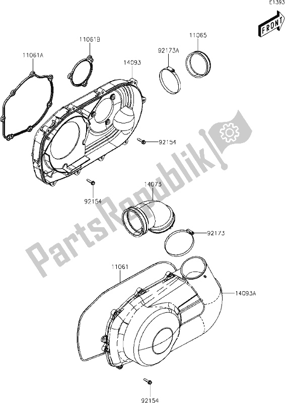 Alle onderdelen voor de 7 Converter Cover van de Kawasaki KAF 700 Mule Pro-mx 2019