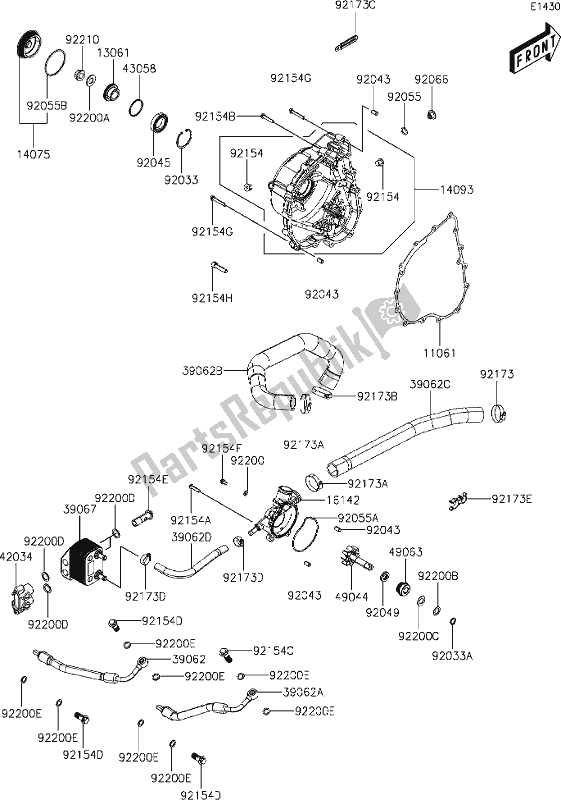 All parts for the 9 Engine Cover(s) of the Kawasaki KAF 700 Mule Pro-mx 2019