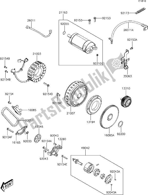 All parts for the 13 Generator of the Kawasaki KAF 700 Mule Pro-mx 2020