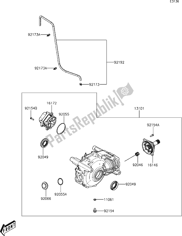 Tutte le parti per il 16 Drive Shaft-front del Kawasaki KAF 700 Mule Pro-mx 2020