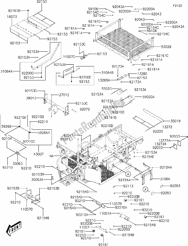 All parts for the 18-1frame of the Kawasaki KAF 700 Mule Pro-mx 2020