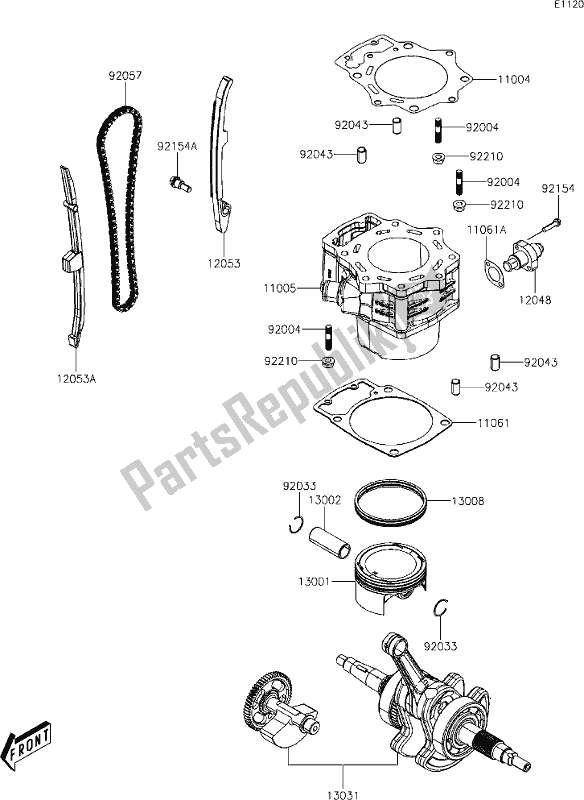 Tutte le parti per il 2 Cylinder/piston(s) del Kawasaki KAF 700 Mule Pro-mx 2020