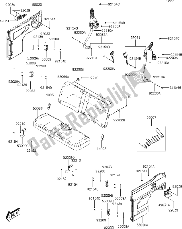 All parts for the 30 Seat(dkf) of the Kawasaki KAF 700 Mule Pro-mx 2020