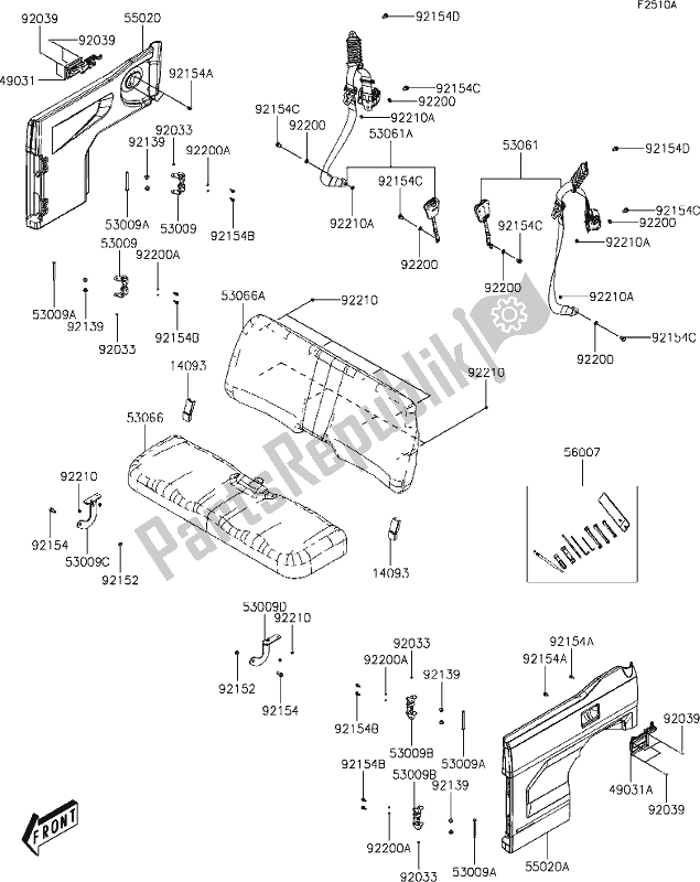 All parts for the 31 Seat(dlf) of the Kawasaki KAF 700 Mule Pro-mx 2020