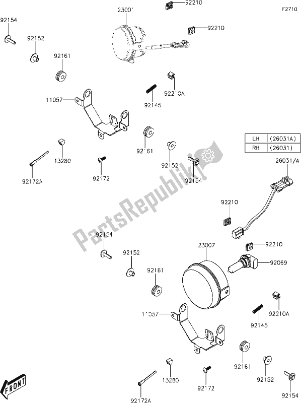 Tutte le parti per il 36 Headlight(s) del Kawasaki KAF 700 Mule Pro-mx 2020