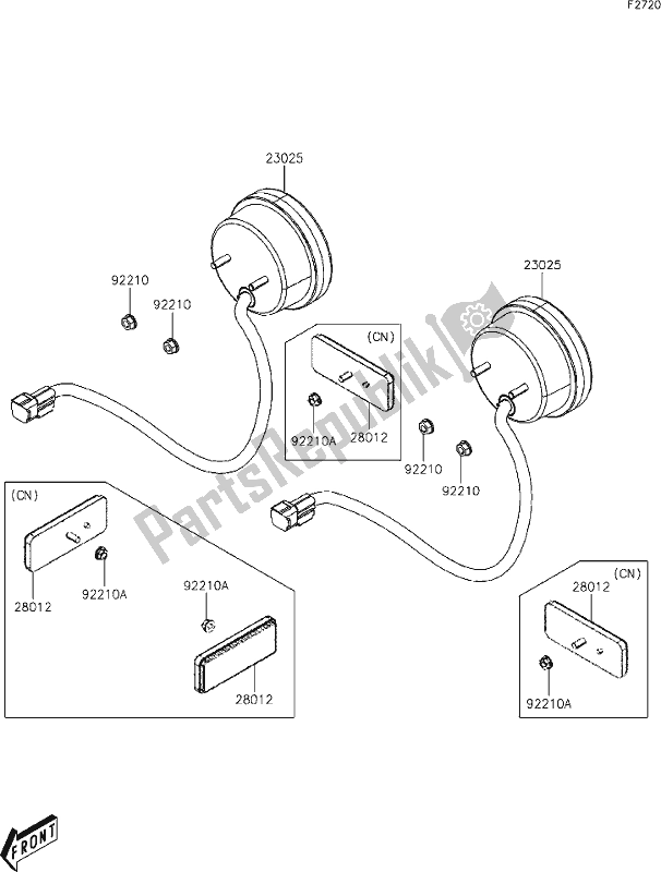 Toutes les pièces pour le 37 Taillight(s) du Kawasaki KAF 700 Mule Pro-mx 2020