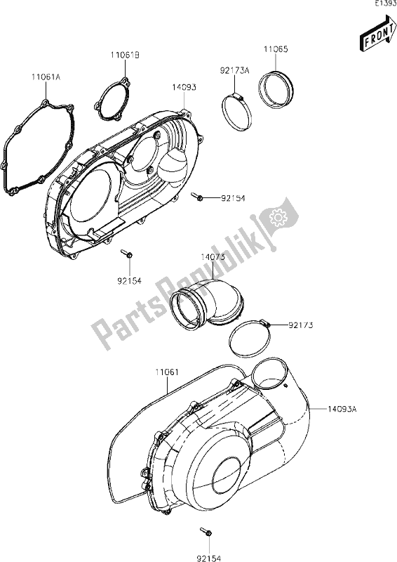 Tutte le parti per il 8 Converter Cover del Kawasaki KAF 700 Mule Pro-mx 2020