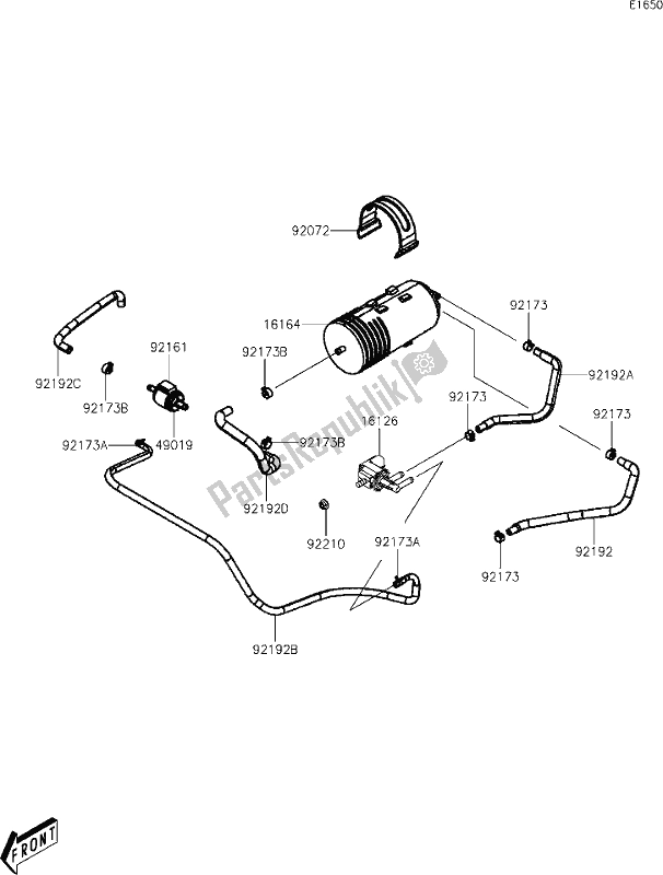 Todas as partes de 11 Fuel Evaporative System(ca) do Kawasaki KAF 700 Mule Pro-mx 2021