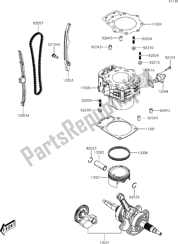 Alle onderdelen voor de 2 Cylinder/piston(s) van de Kawasaki KAF 700 Mule Pro-mx 2021