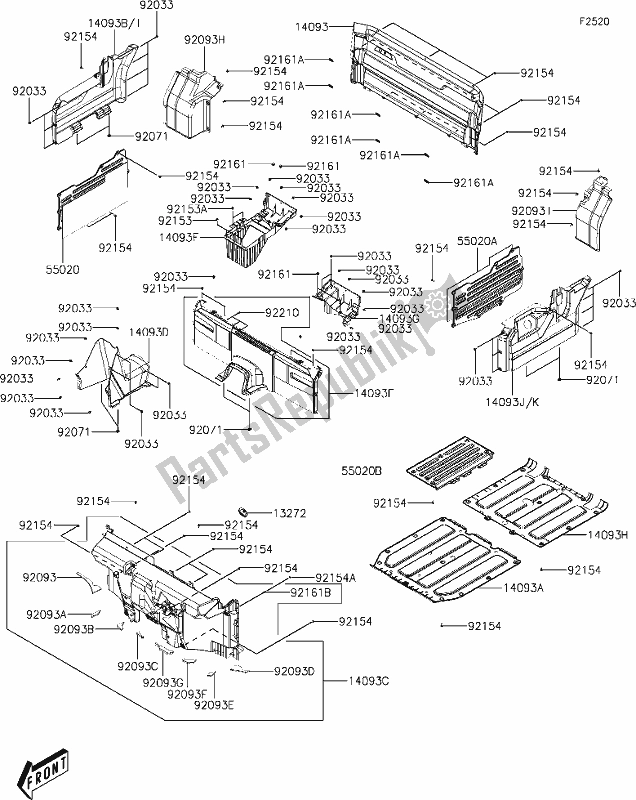 All parts for the 28 Carrier(s) of the Kawasaki KAF 700 Mule Pro-mx 2021