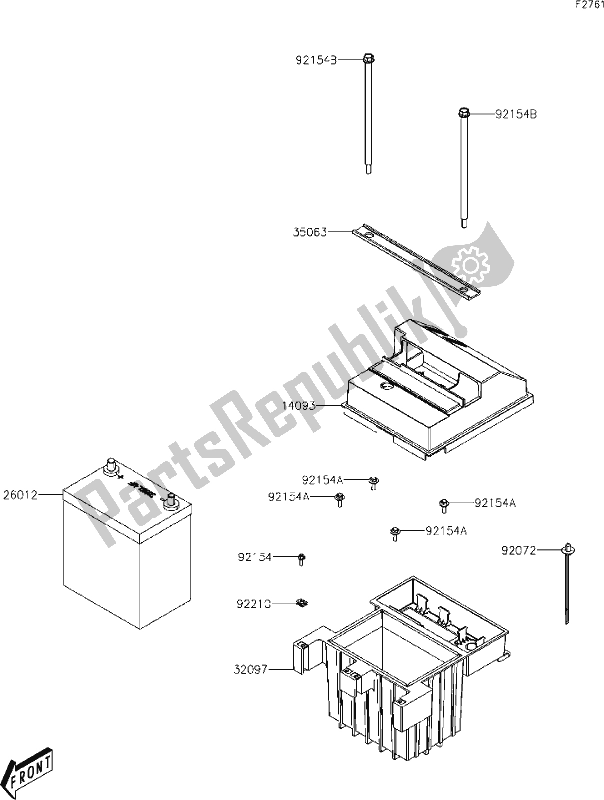 Todas las partes para 34 Battery de Kawasaki KAF 700 Mule Pro-mx 2021