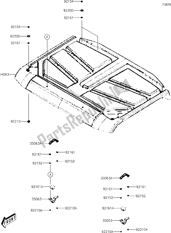 Toutes les pièces pour le 37 Sun Top du Kawasaki KAF 700 Mule Pro-mx 2021