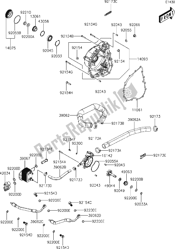 Alle onderdelen voor de 9-1 Engine Cover(s) van de Kawasaki KAF 700 Mule Pro-mx 2021