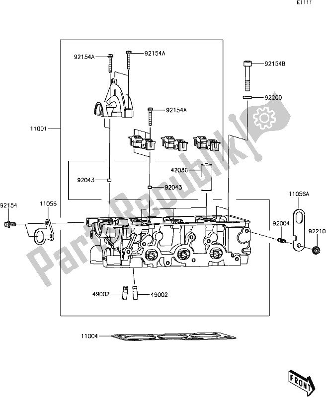 Toutes les pièces pour le B-3 Cylinder Head du Kawasaki KAF 820 Mule Pro-fx 3 Seater 2017