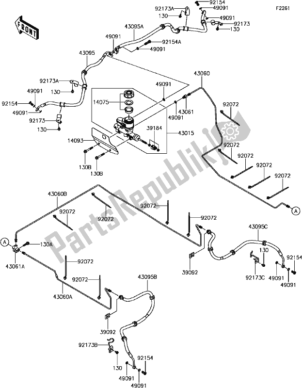 All parts for the F-4 Master Cylinder of the Kawasaki KAF 820 Mule Pro-fx 3 Seater 2017