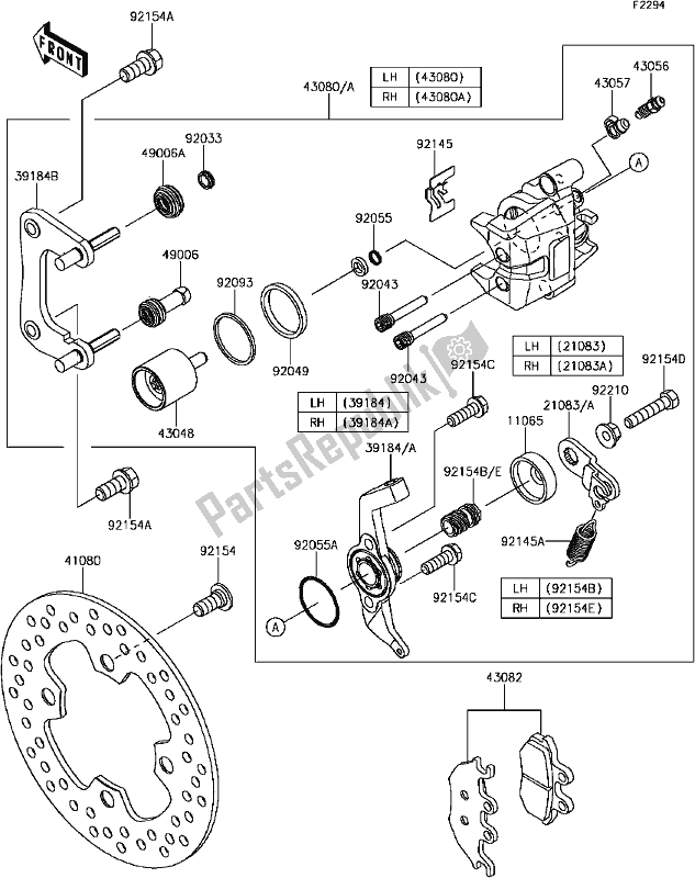 Toutes les pièces pour le F-7 Rear Brake du Kawasaki KAF 820 Mule Pro-fx 3 Seater 2017