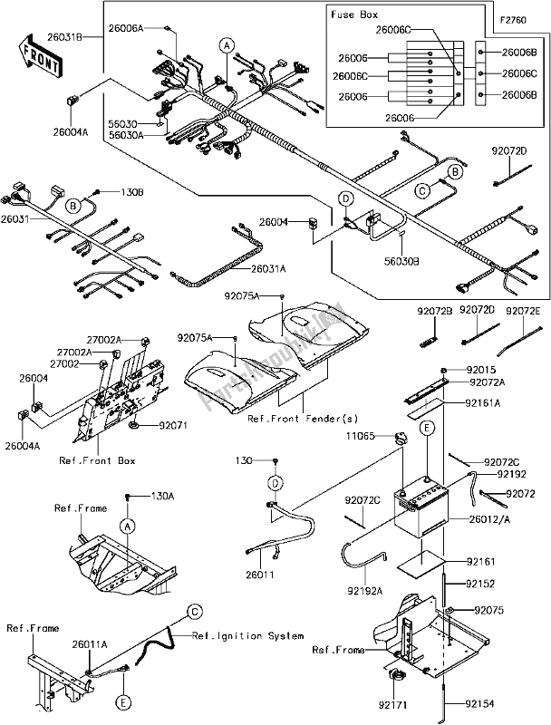 Todas las partes para G-9 Chassis Electrical Equipment(2/2) de Kawasaki KAF 820 Mule Pro-fx 3 Seater 2017