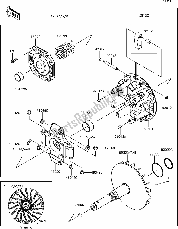 Wszystkie części do 10 Drive Converter Kawasaki KAF 820 Mule Pro-fx 3 Seater 2018