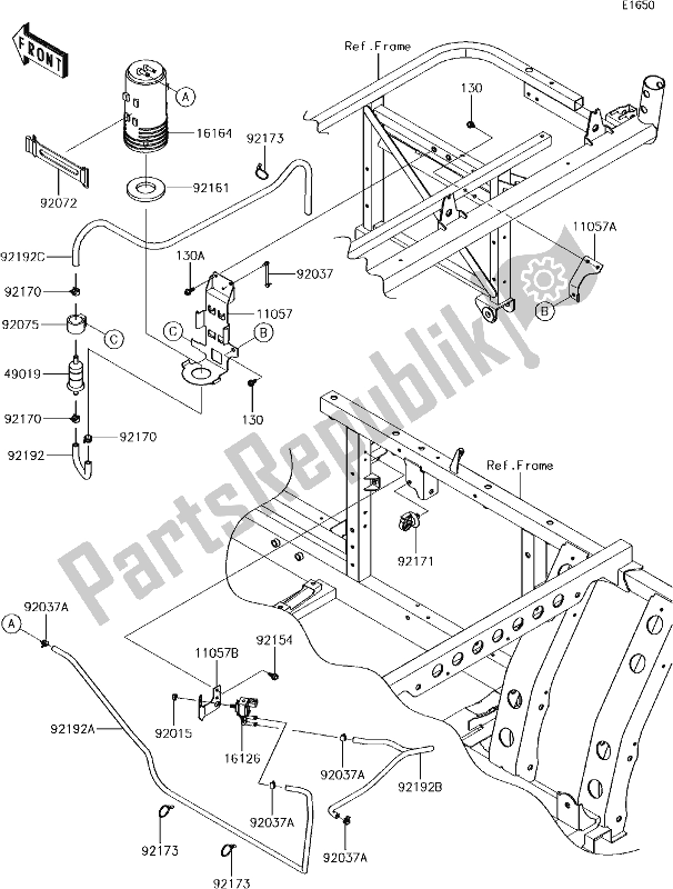 Tutte le parti per il 18-1fuel Evaporative System(2/2)(ca) del Kawasaki KAF 820 Mule Pro-fx 3 Seater 2018