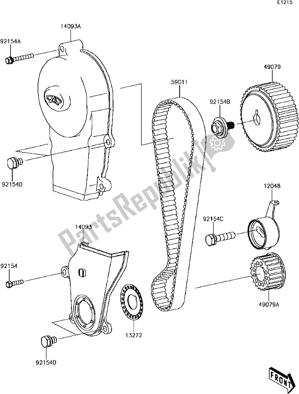 Toutes les pièces pour le 6 Timing Belt du Kawasaki KAF 820 Mule Pro-fx 3 Seater 2018