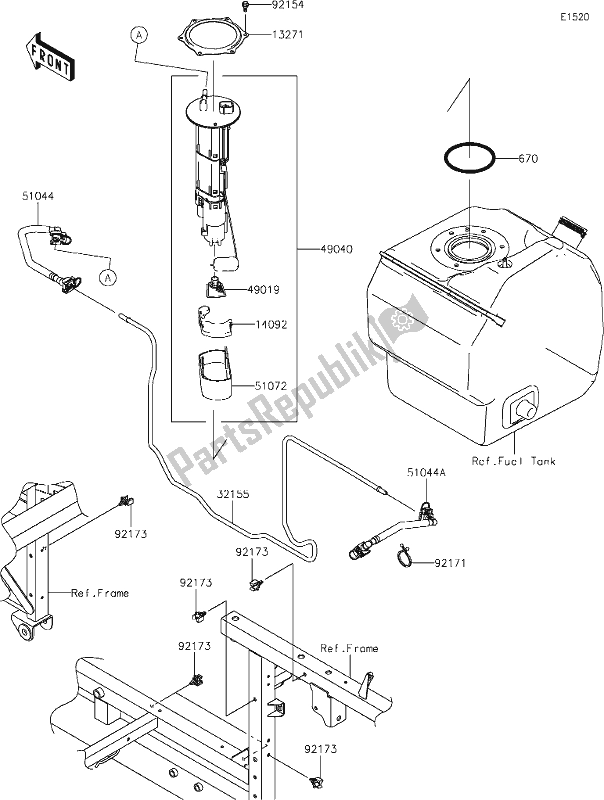 All parts for the 16 Fuel Pump of the Kawasaki KAF 820 Mule Pro-fx 2018