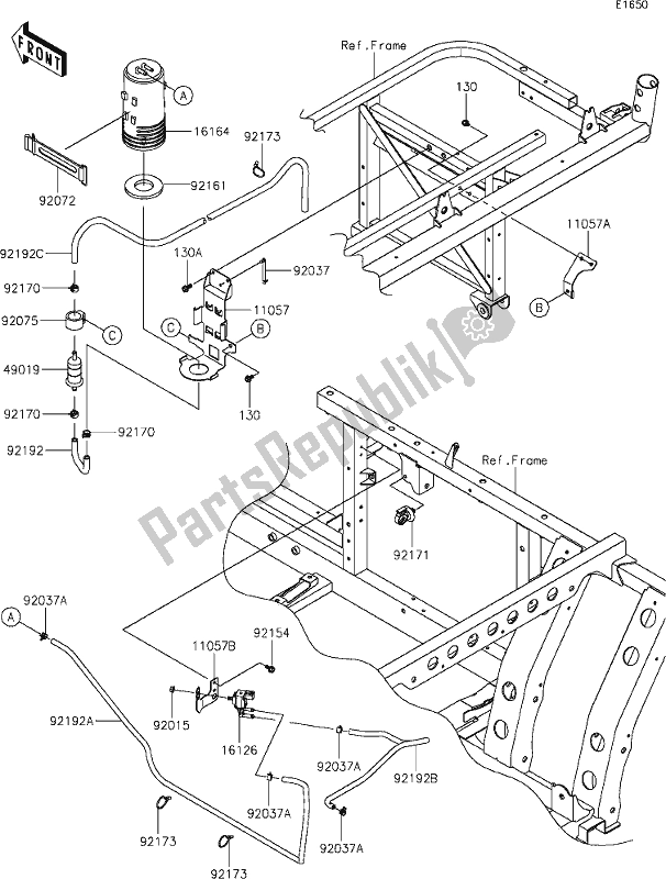 Alle onderdelen voor de 18-1fuel Evaporative System(fjf/fkf)(ca) van de Kawasaki KAF 820 Mule Pro-fx 2018