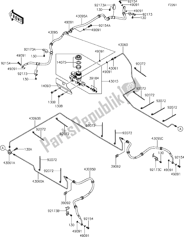 Toutes les pièces pour le 41 Master Cylinder du Kawasaki KAF 820 Mule Pro-fx 2018