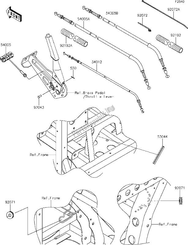 All parts for the 51 Cables of the Kawasaki KAF 820 Mule Pro-fx 2018