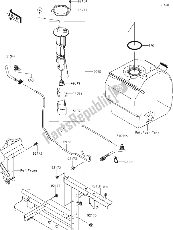 All parts for the 16 Fuel Pump of the Kawasaki KAF 820 Mule Pro-fx 2019