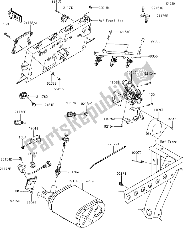 All parts for the 17 Fuel Injection of the Kawasaki KAF 820 Mule Pro-fx 2019