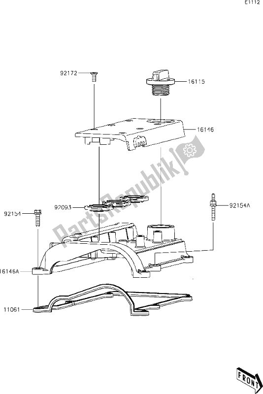 Toutes les pièces pour le 2 Cylinder Head Cover du Kawasaki KAF 820 Mule Pro-fx 2019