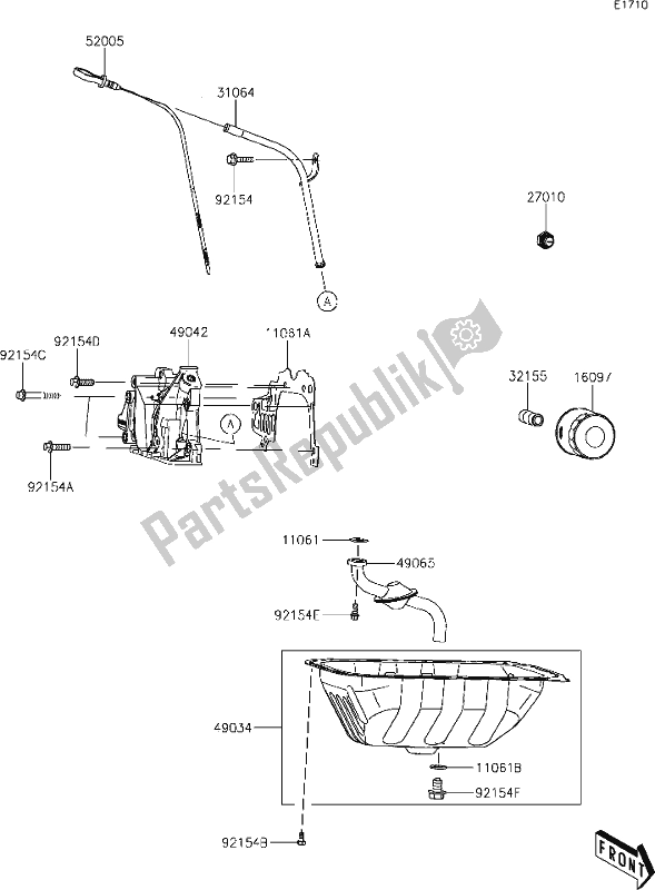 Tutte le parti per il 20 Oil Pump/oil Filter del Kawasaki KAF 820 Mule Pro-fx 2019