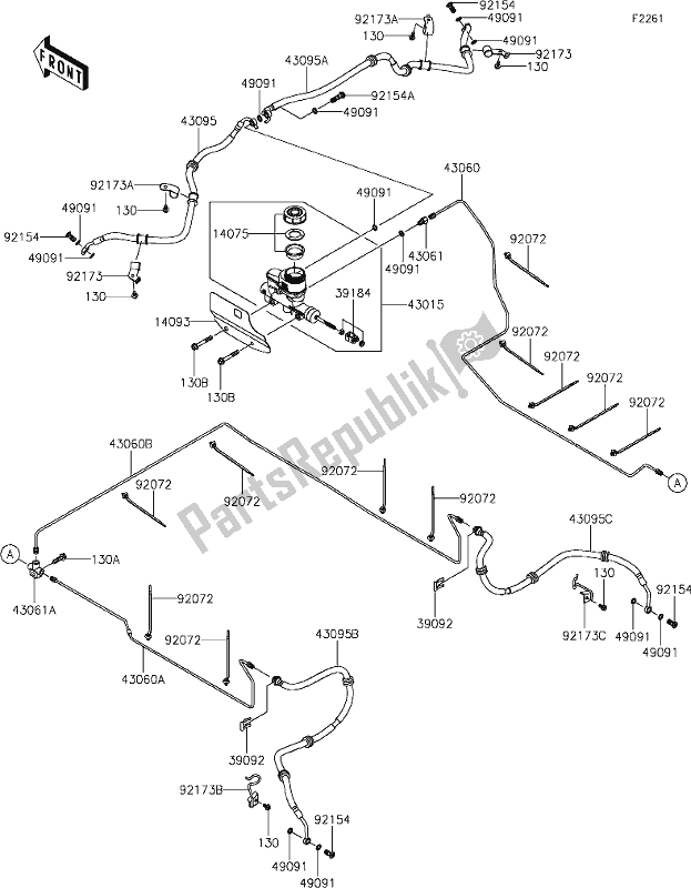 All parts for the 41 Master Cylinder of the Kawasaki KAF 820 Mule Pro-fx 2019