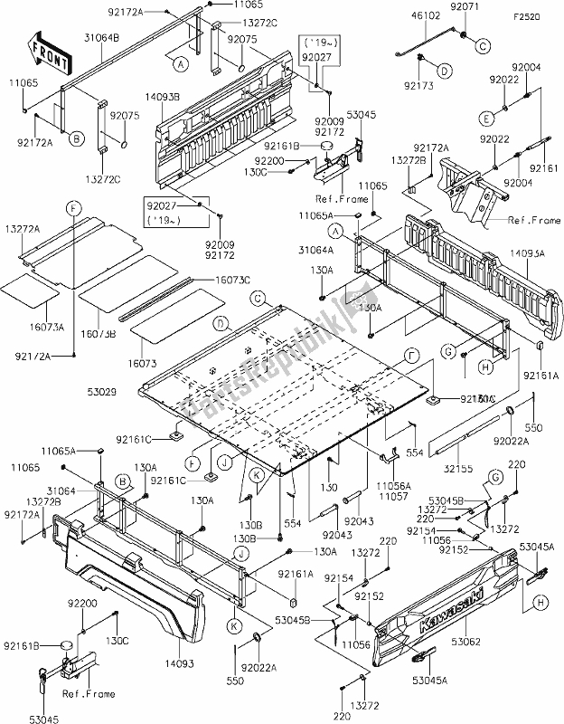 All parts for the 49 Carrier(s) of the Kawasaki KAF 820 Mule Pro-fx 2019