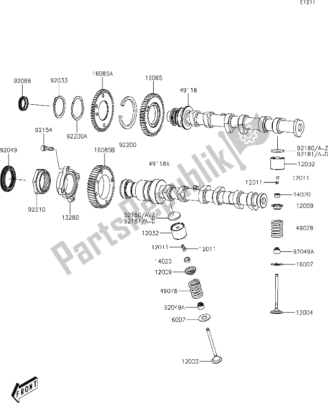 Tutte le parti per il 5 Valve(s)/camshaft(s) del Kawasaki KAF 820 Mule Pro-fx 2019